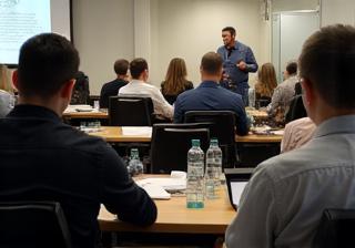 Group of journalists attending a safety workshop